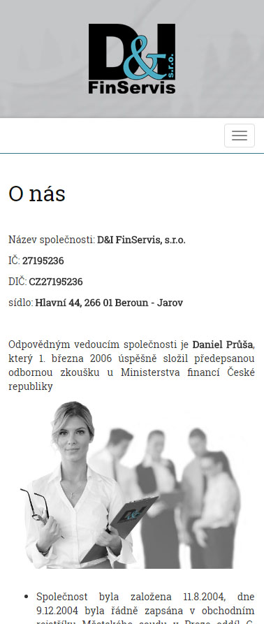 D&I FinServis - Mobilní verze